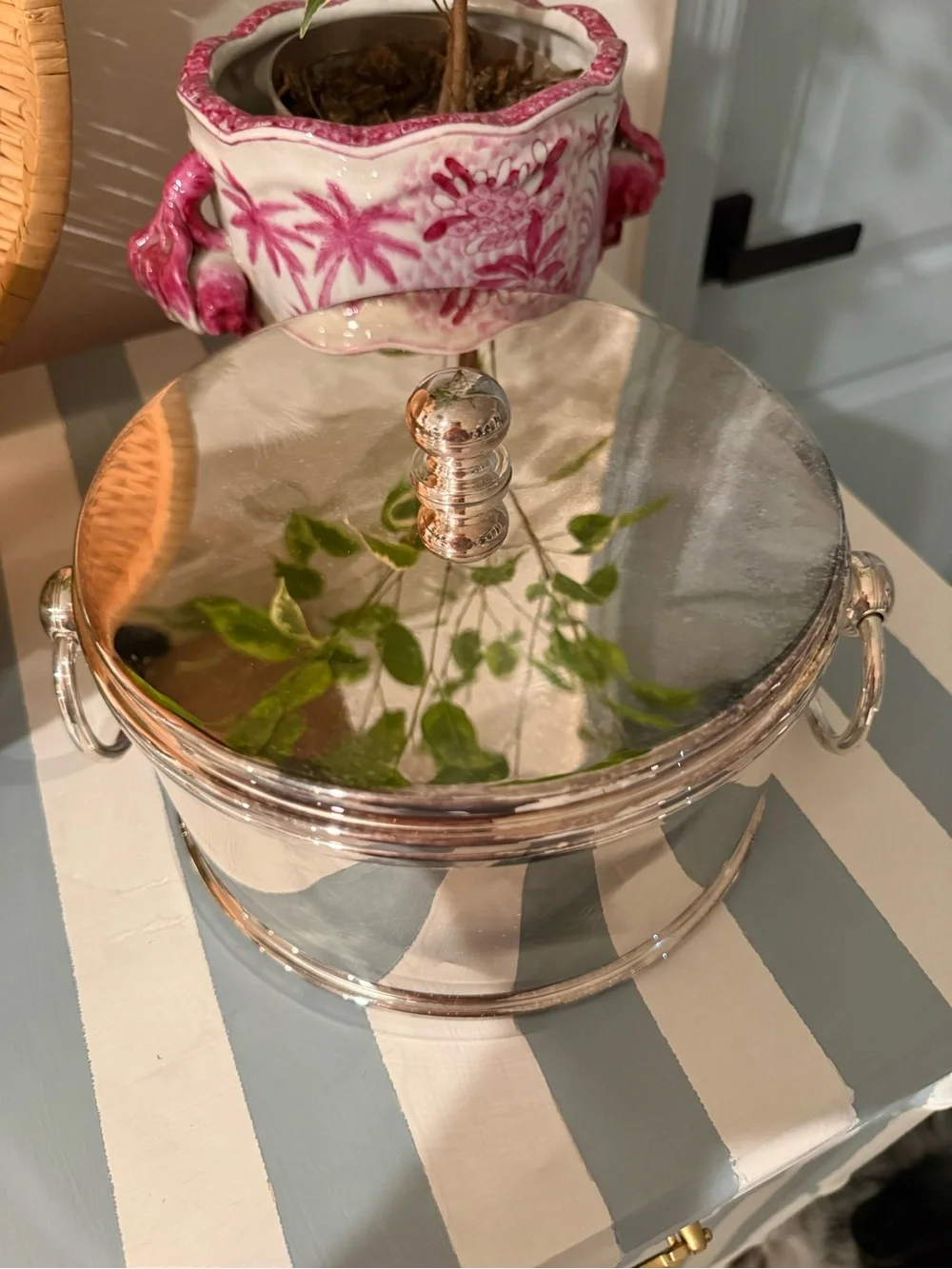 Vintage St James Brazil Ice bucket with handles